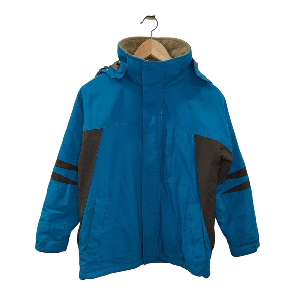 VTG KEMPER Ski‎ Snowboard Jacket Youth Sz 12 Blue Gray Waterproof Insulated Coat